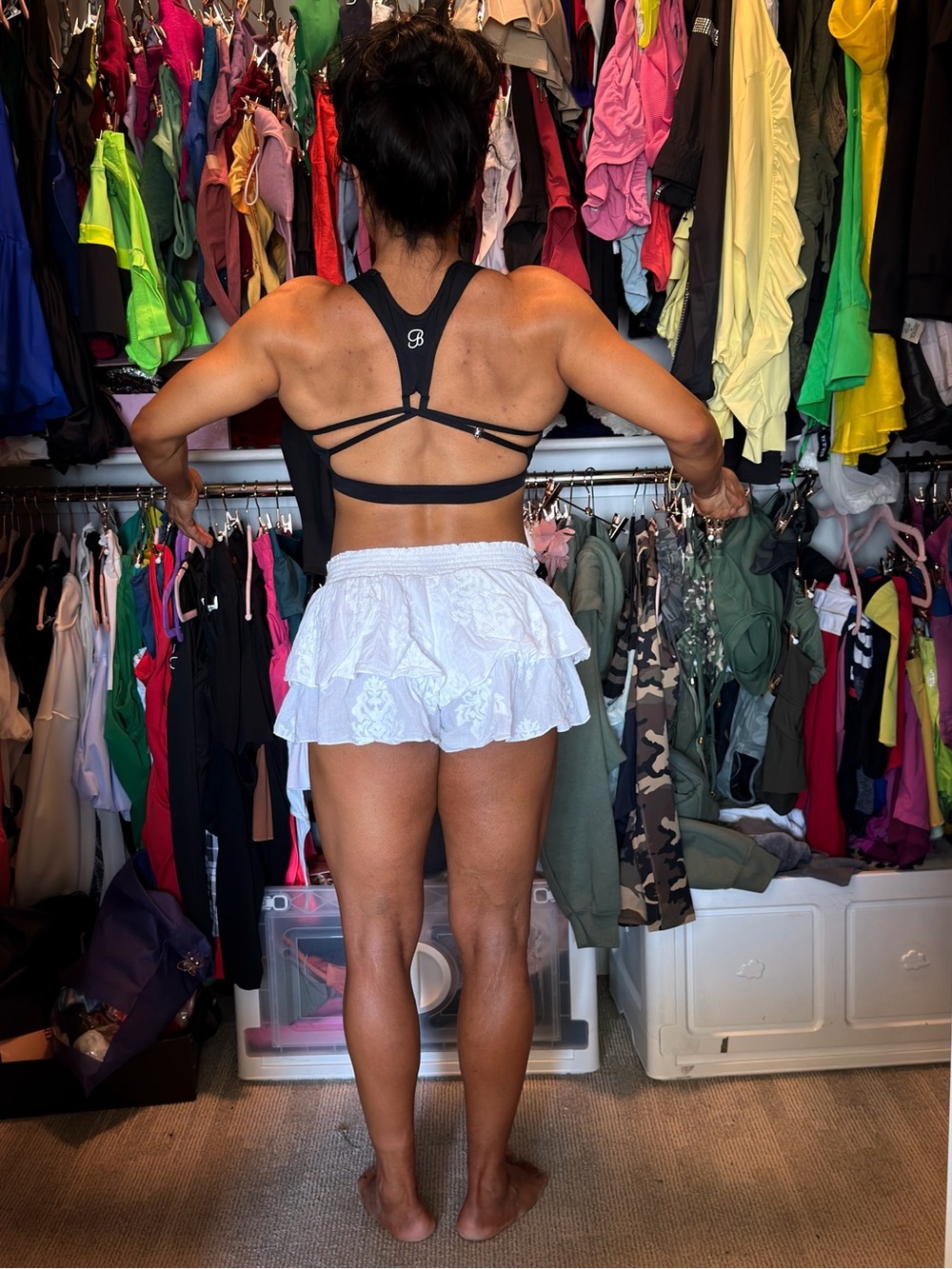 Bombshell Sportswear Black Strappy Racerback Sports Bra